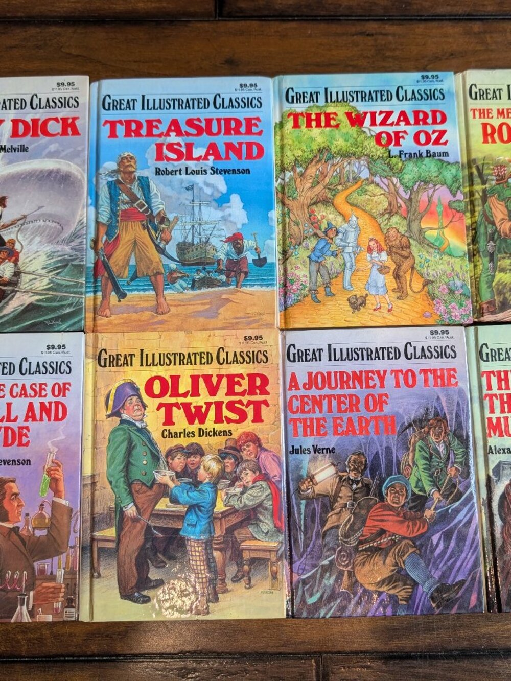 Great Illustrated Classics Hardcover Children's Book Lot Of 8 Melville, Dickens